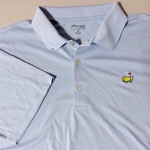 Masters Tech Polo XL Light Blue Short Sleeve Embroidered Logo Golf Shirt